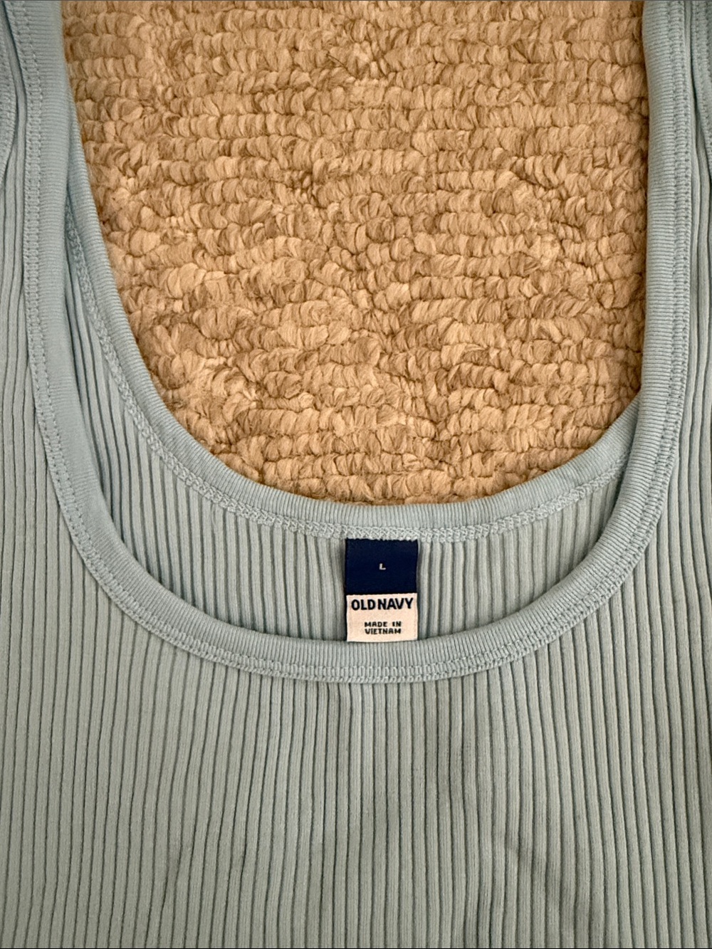Old Navy Light Blue Ribbed Cropped Tank - Picture 2 of 3